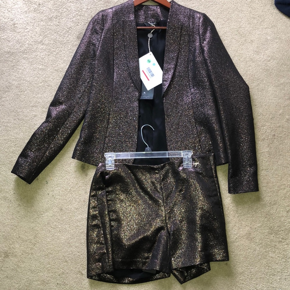 NWT Italian Bronze Metallic Shorts Suit by LIU Jo